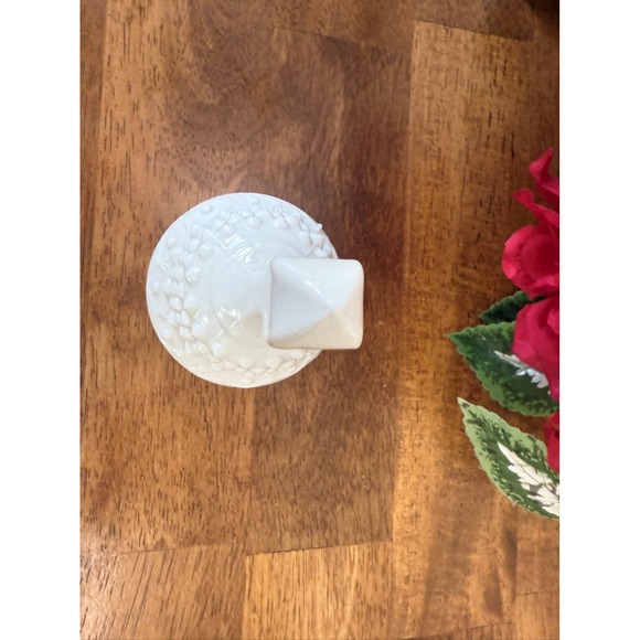 Vintage Milk Glass Hobnail Bell Glossy White Ruffled Edge Fenton Style MCM Decor - Picture 3 of 6